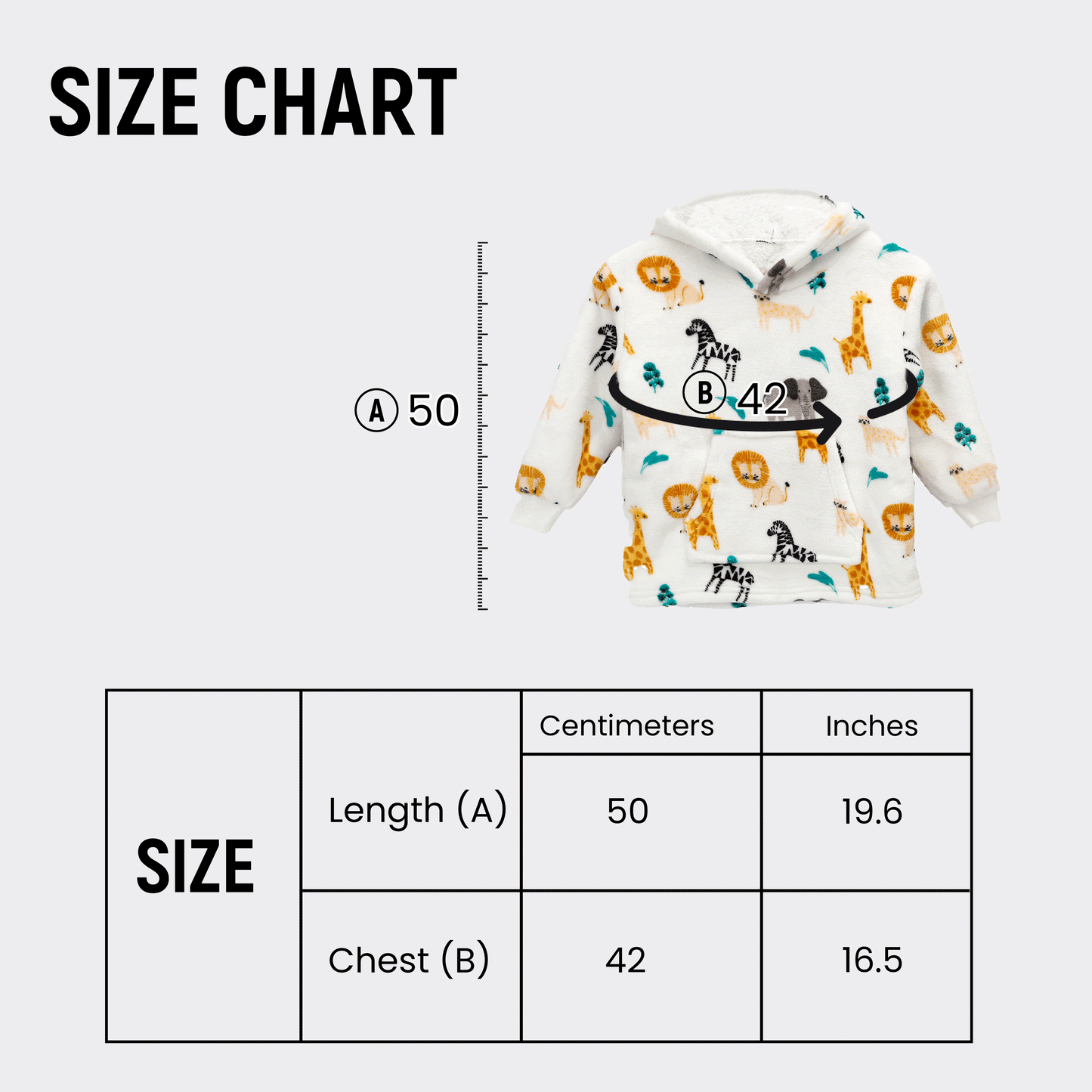 OLIVIA ROCCO Daisy Dreamer Kids Hoodie Blanket Safari Sloth Wearable Sweatshirt for Cosy Home Layering