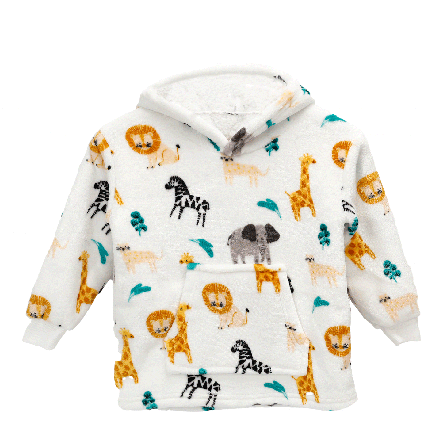 OLIVIA ROCCO Daisy Dreamer Kids Hoodie Blanket Safari Sloth Wearable Sweatshirt for Cosy Home Layering