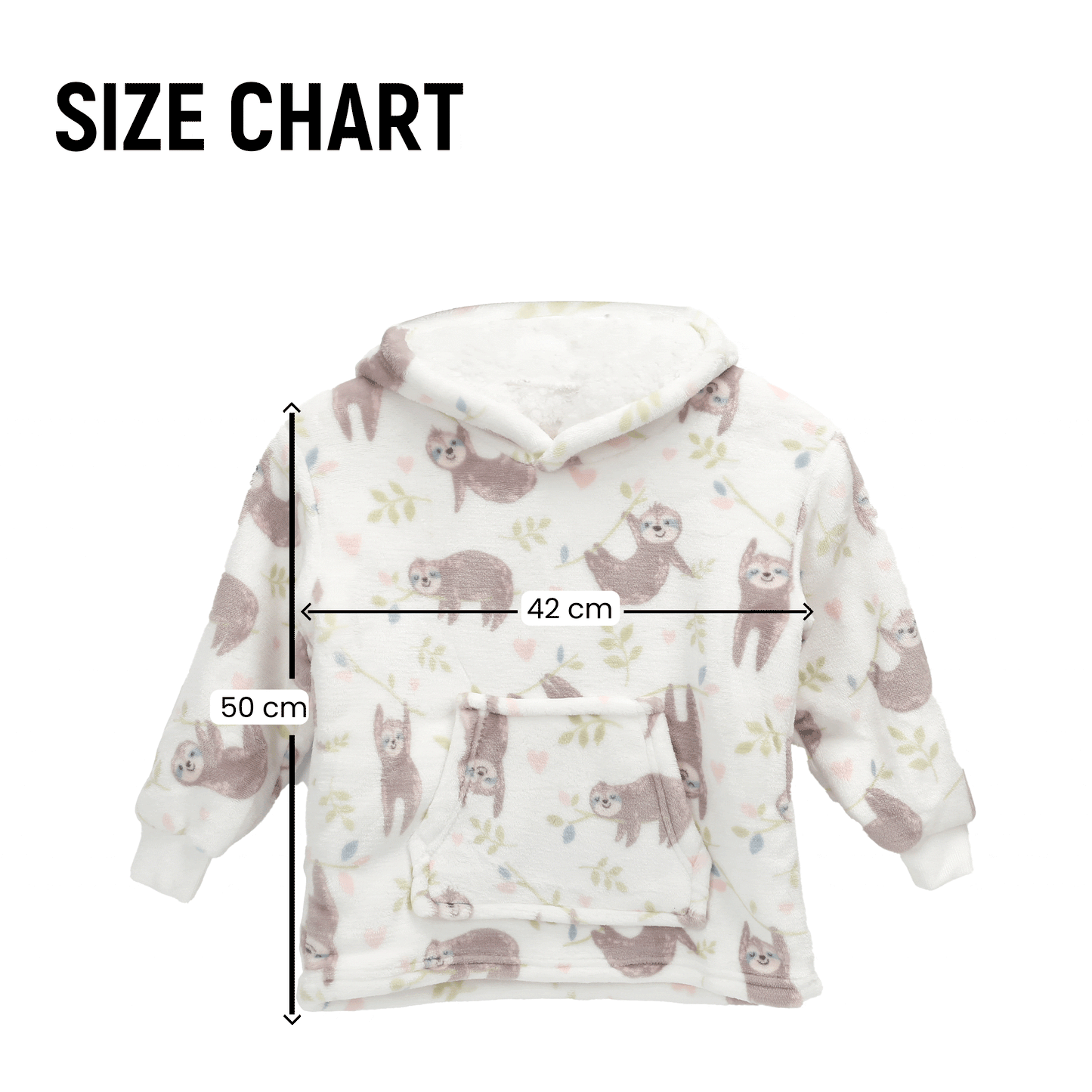 OLIVIA ROCCO Daisy Dreamer Kids Hoodie Blanket Safari Sloth Wearable Sweatshirt for Cosy Home Layering