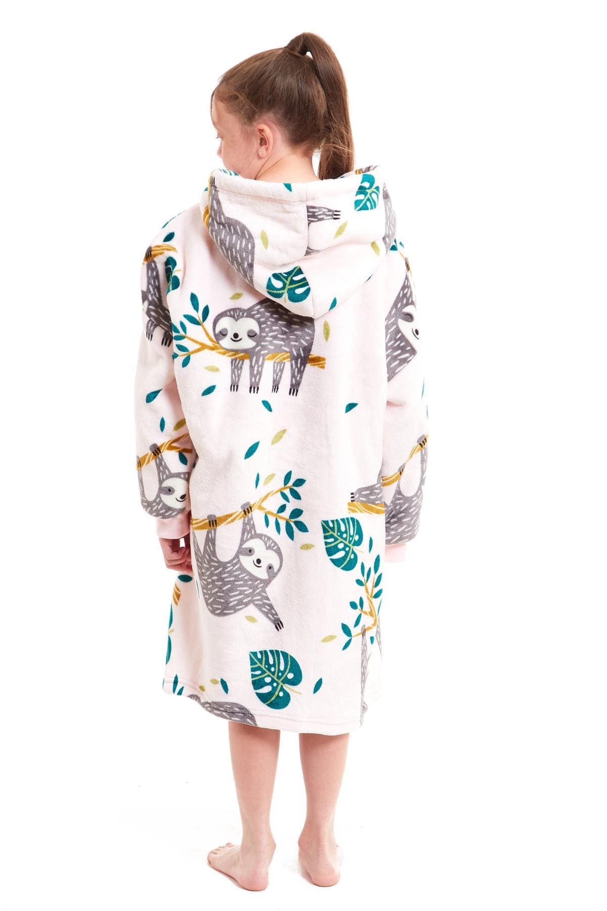 OLIVIA ROCCO Kids Oversized Hooded Fleece Blanket With Sherpa Fur Elastic Cuffs Easy-Care Sofa and Bedroom Throw