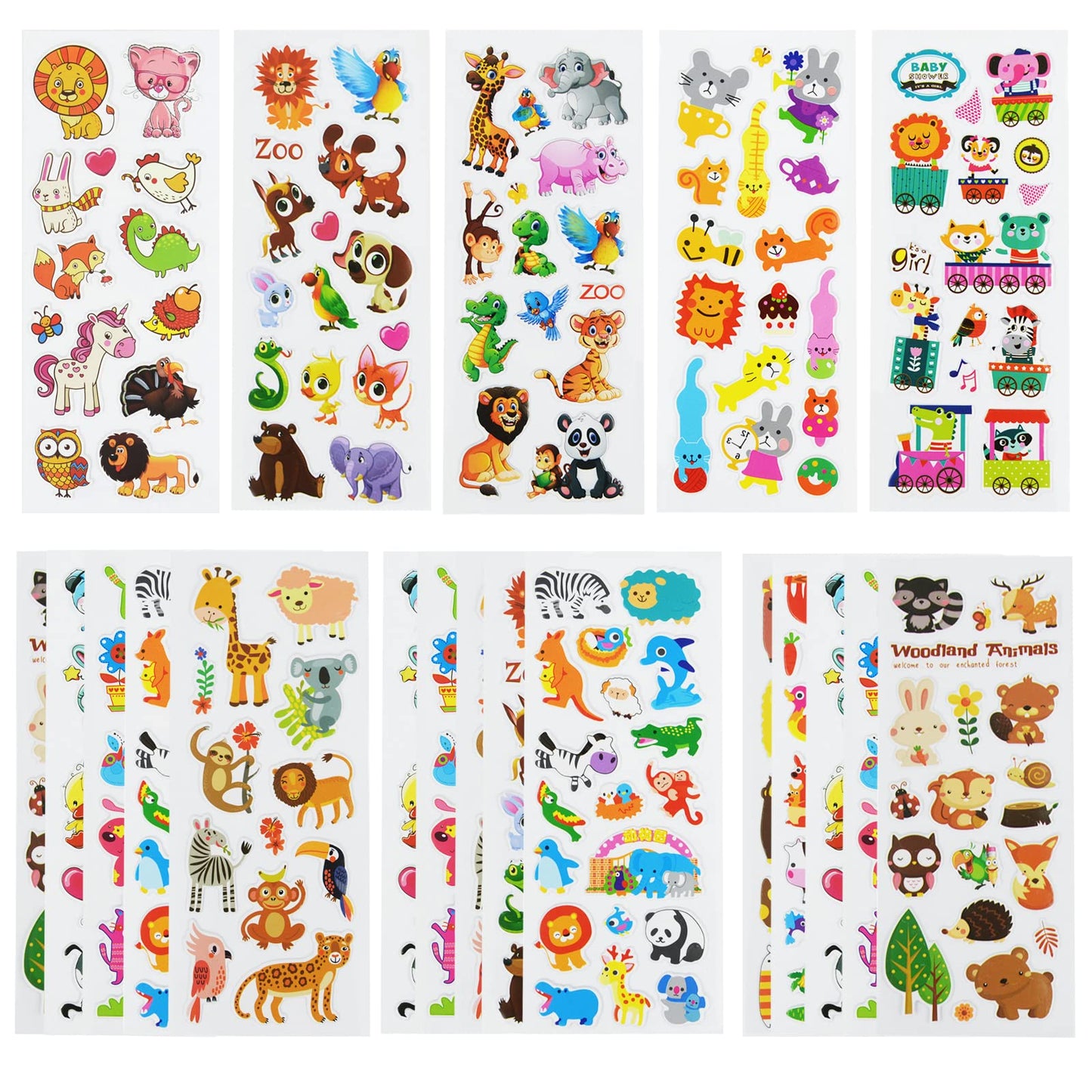 DaiUni 24 Sheets Animal 3D Puffy Stickers for Kids – Reward, Craft & Scrapbooking