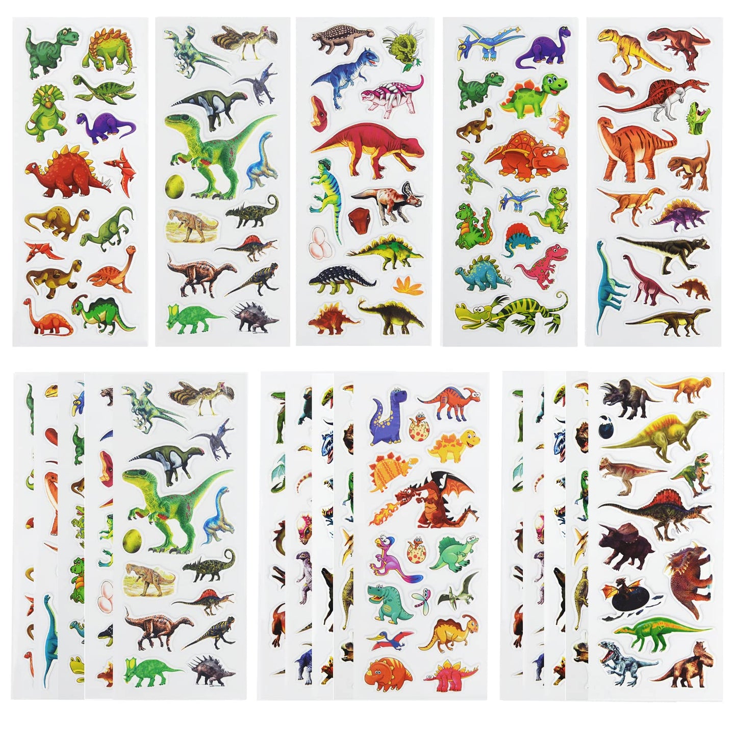 DaiUni 24 Sheets Dinosaur 3D Puffy Stickers for Kids – Reward, Craft & Scrapbooking