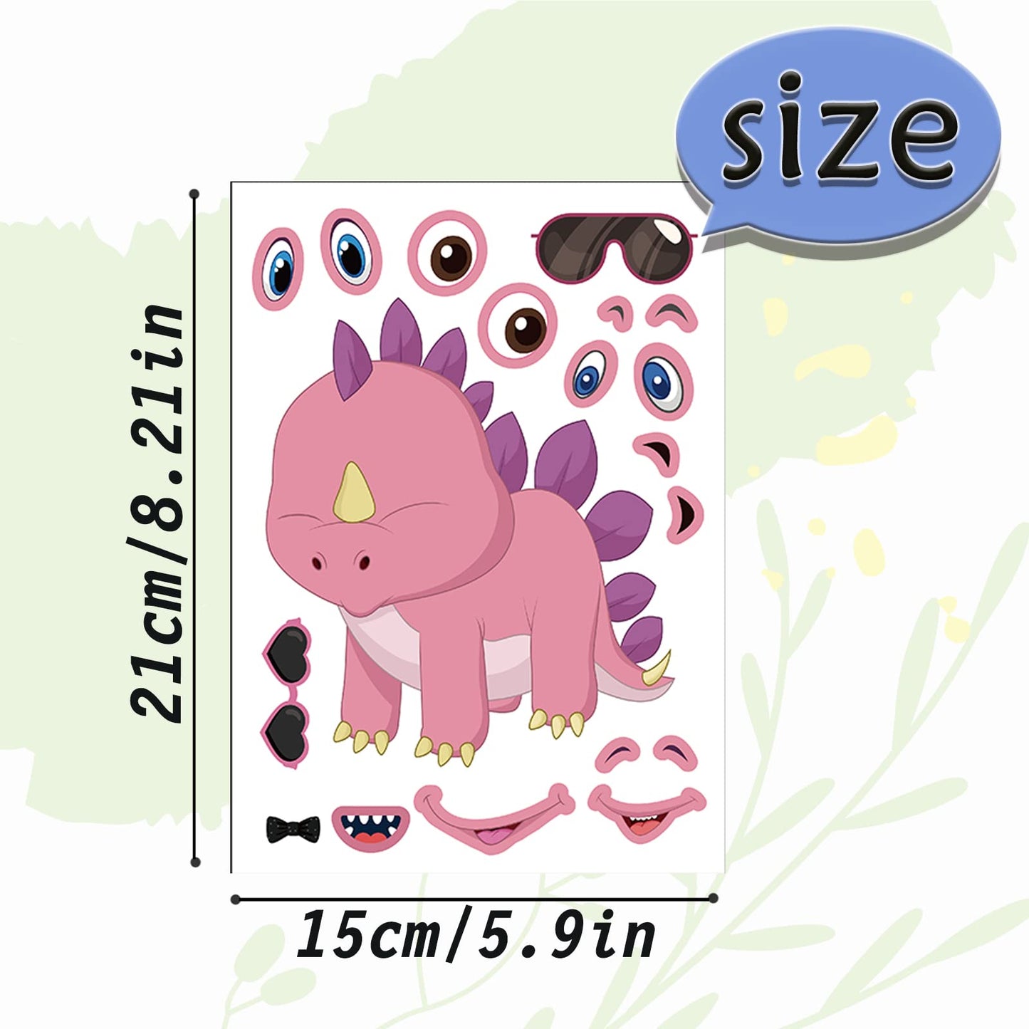DaiUni Make Your Own Dinosaur Stickers – 24 Sheets for Kids