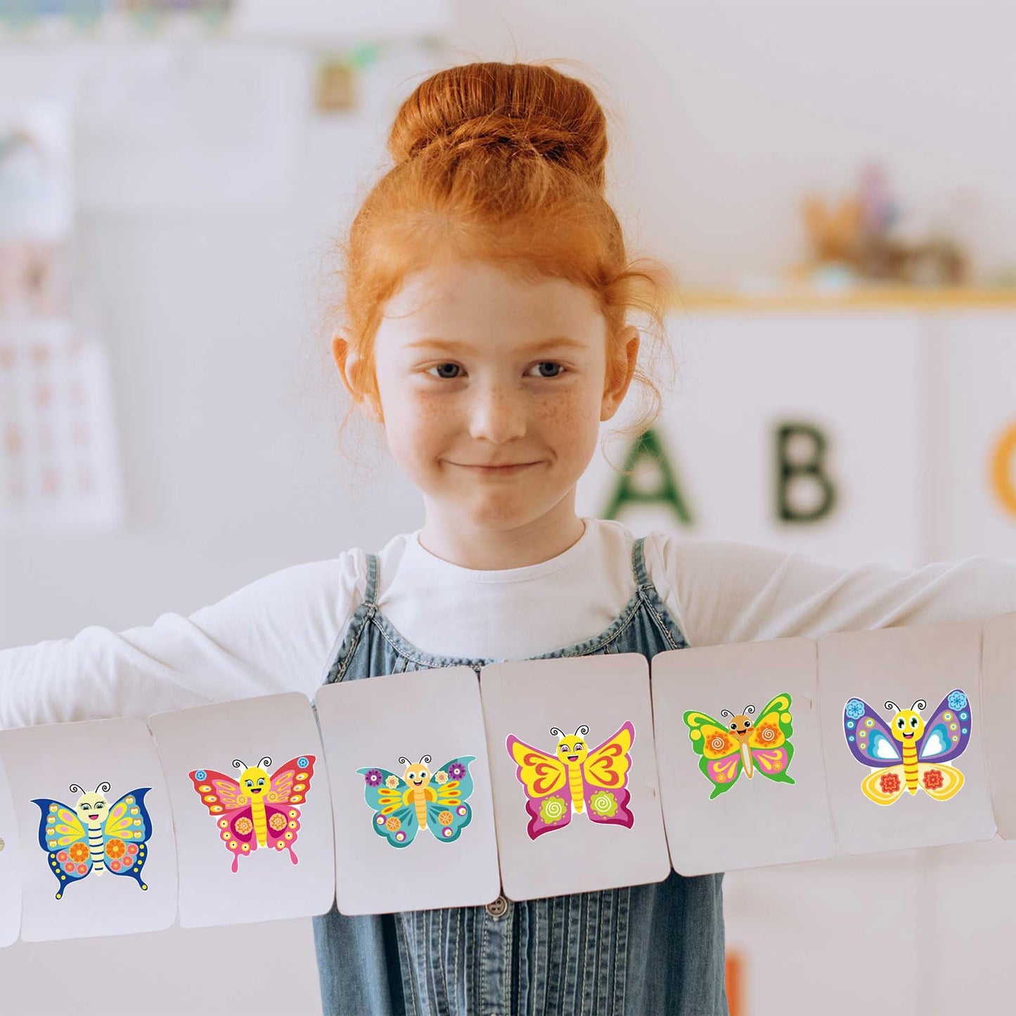 DaiUni 24 Sheets Butterfly Face Stickers for Kids – Craft & Party Favors