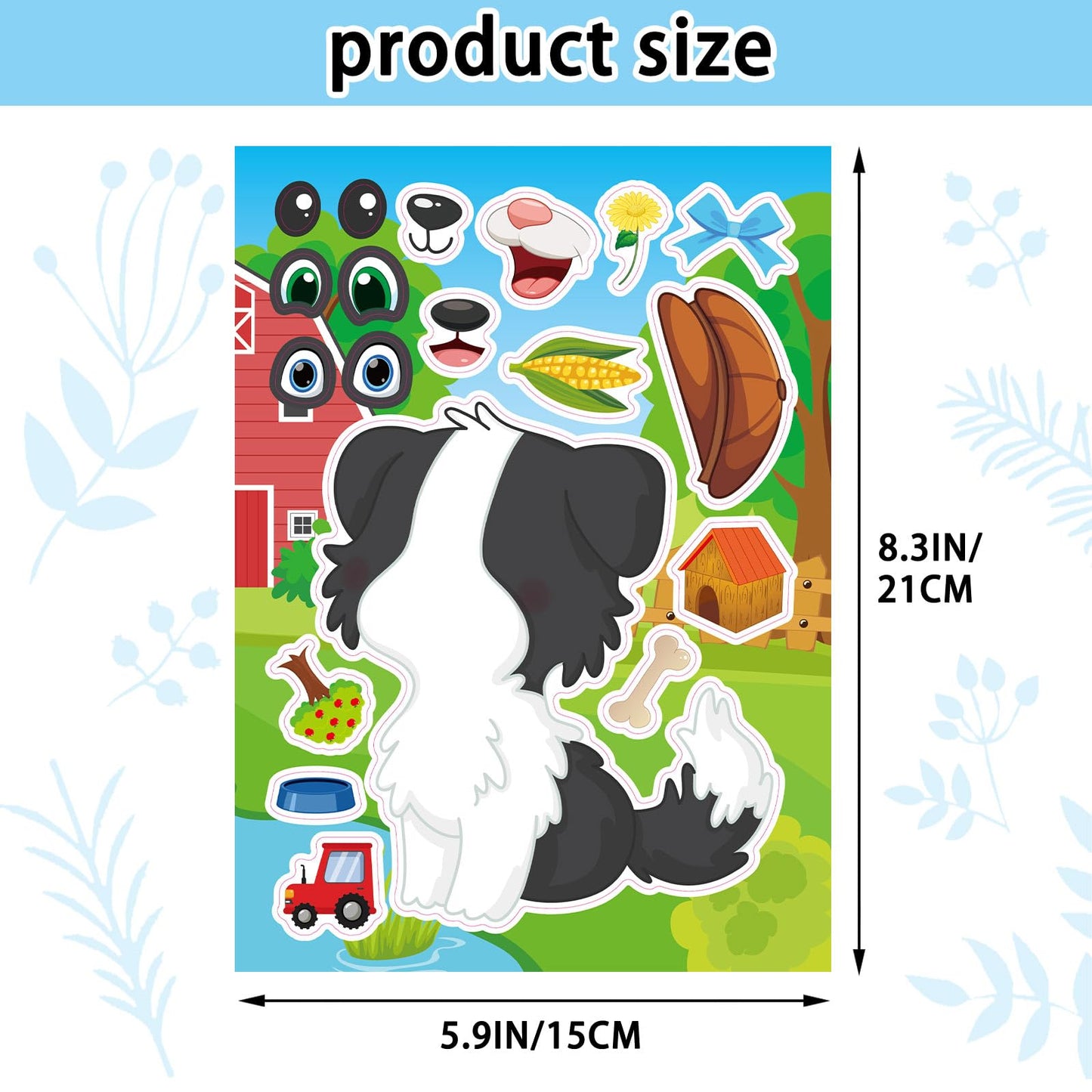 DaiUni Farm Animals Stickers Kit – 24 Sheets for Creative Kids