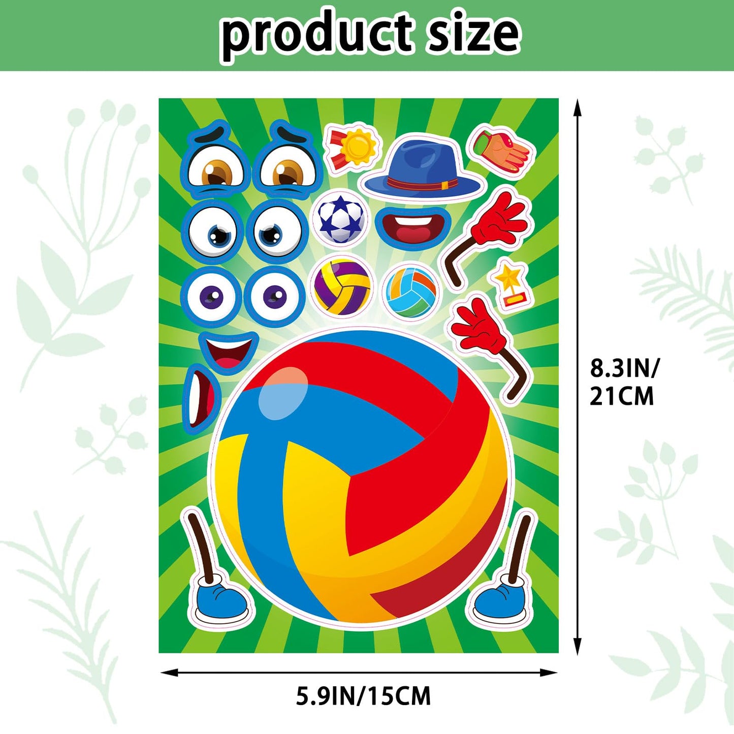 DaiUni Make Your Own Sport Ball Stickers Kit – 24 Sheets, 8 Designs for Kids