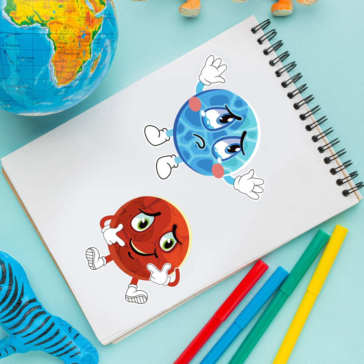 DaiUni 24-Sheet Make Your Own Space & Face Stickers for Kids