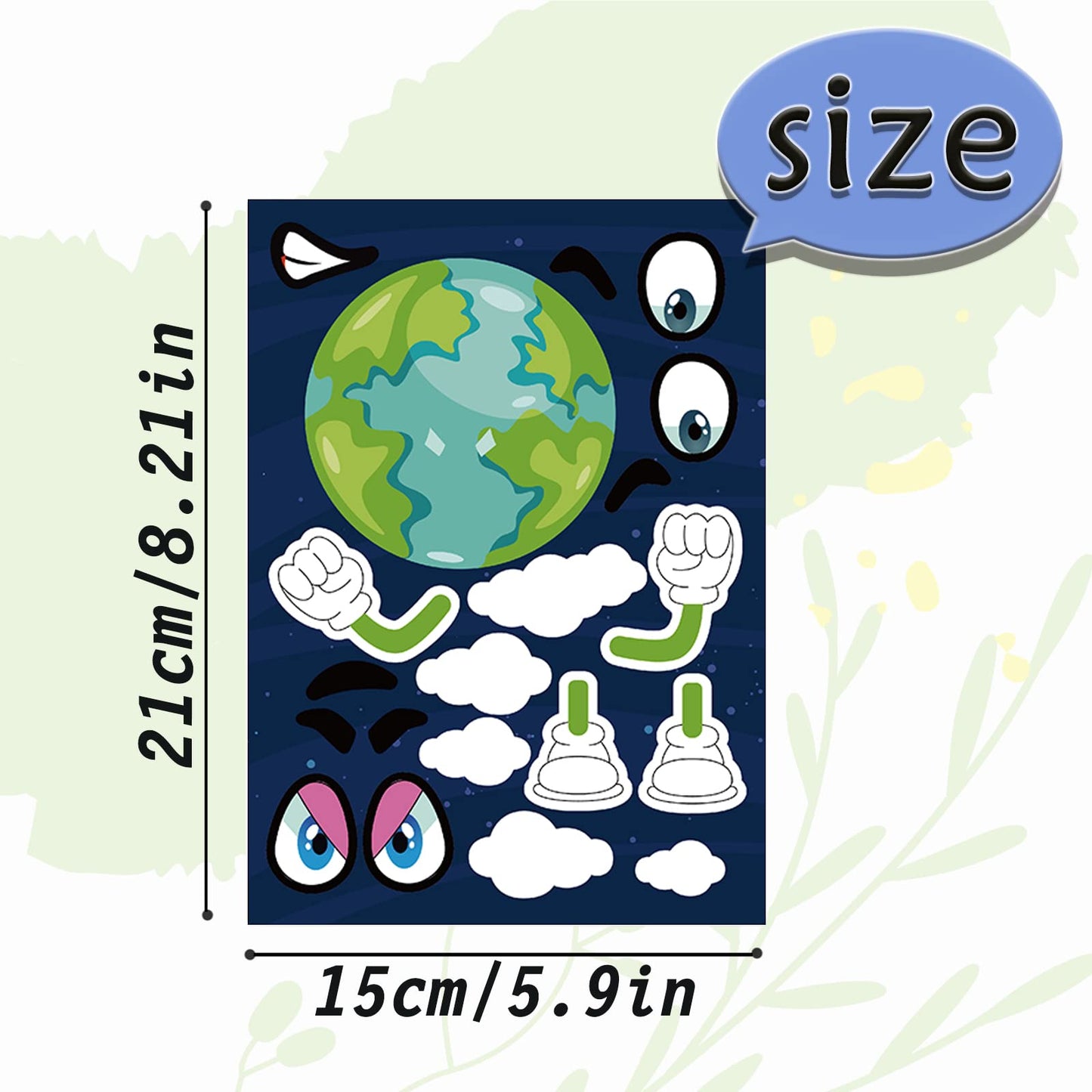 DaiUni 24-Sheet Make Your Own Space & Face Stickers for Kids
