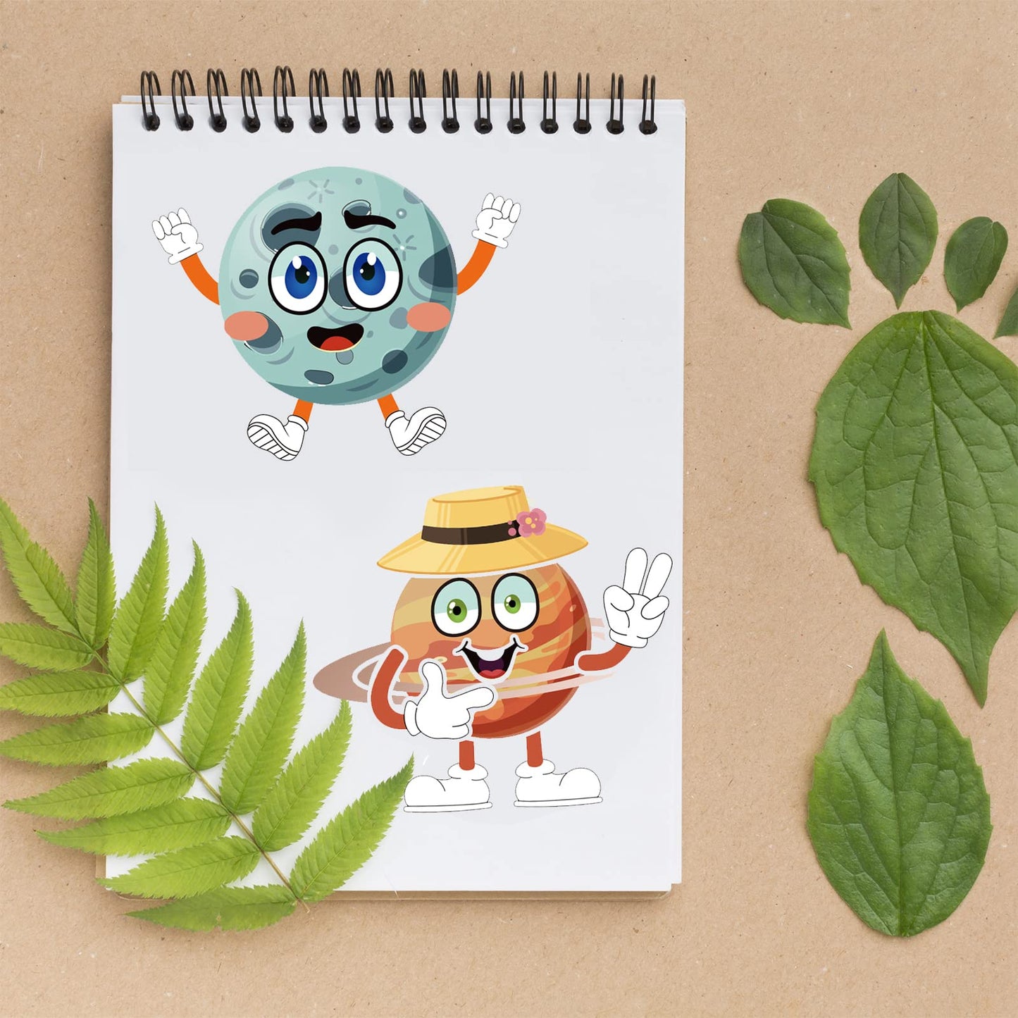 DaiUni 24-Sheet Make Your Own Space & Face Stickers for Kids