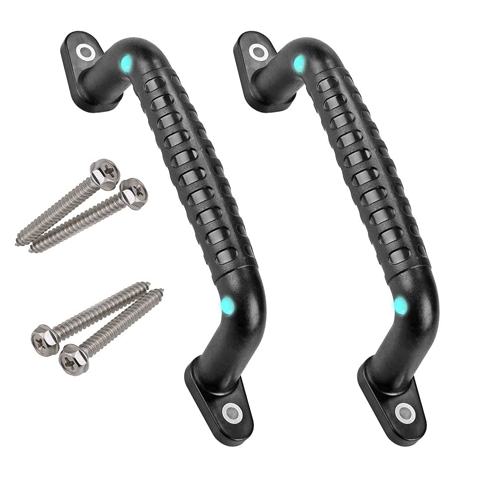 Dakzhou 2 Luminous Playground Safety Handles – Sturdy Indoor/Outdoor Playroom Ladder & Swing Set Grabs (Black)