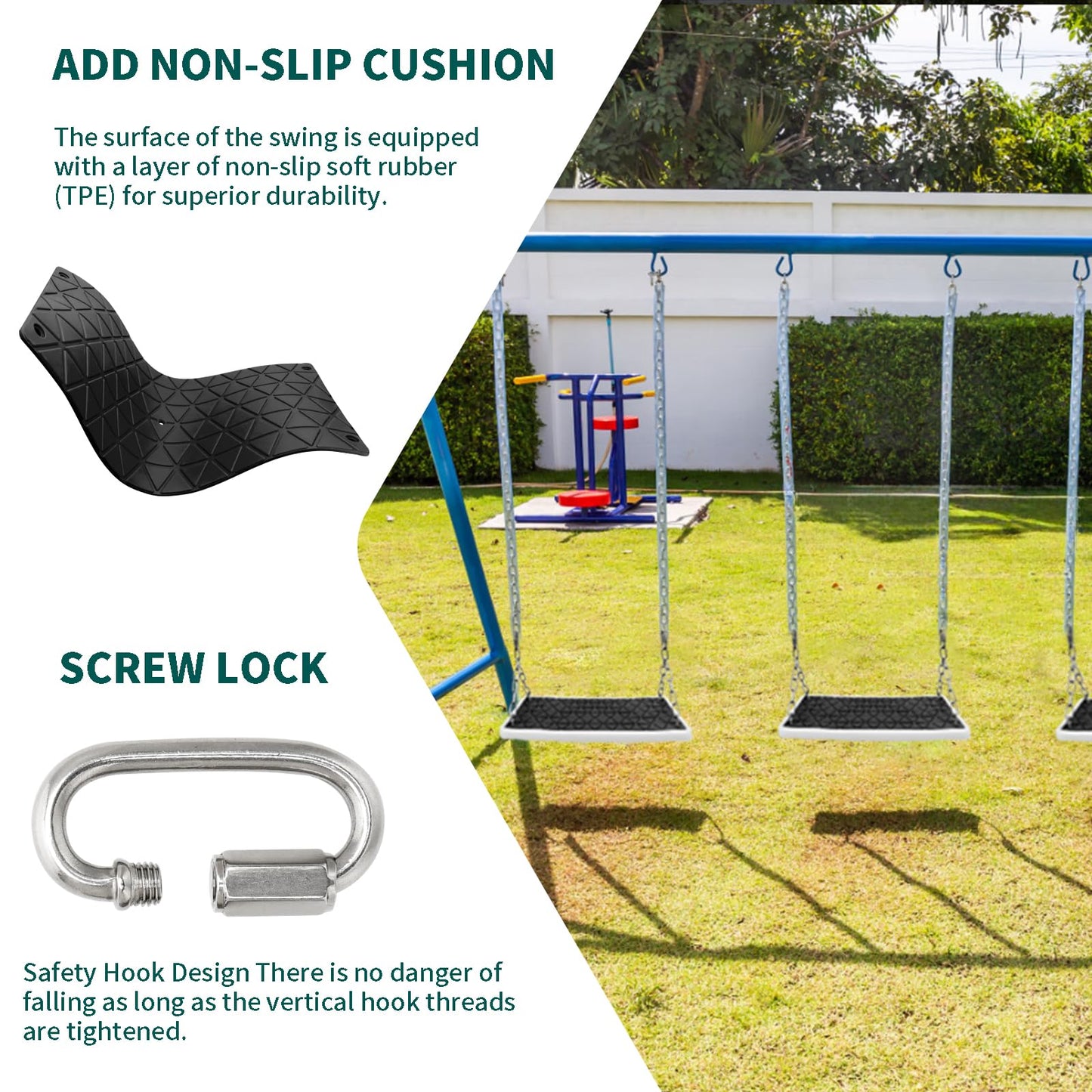 Dakzhou Heavy-Duty Swing Seat Accessories – Non-Slip for Backyard & Indoor/Outdoor Use