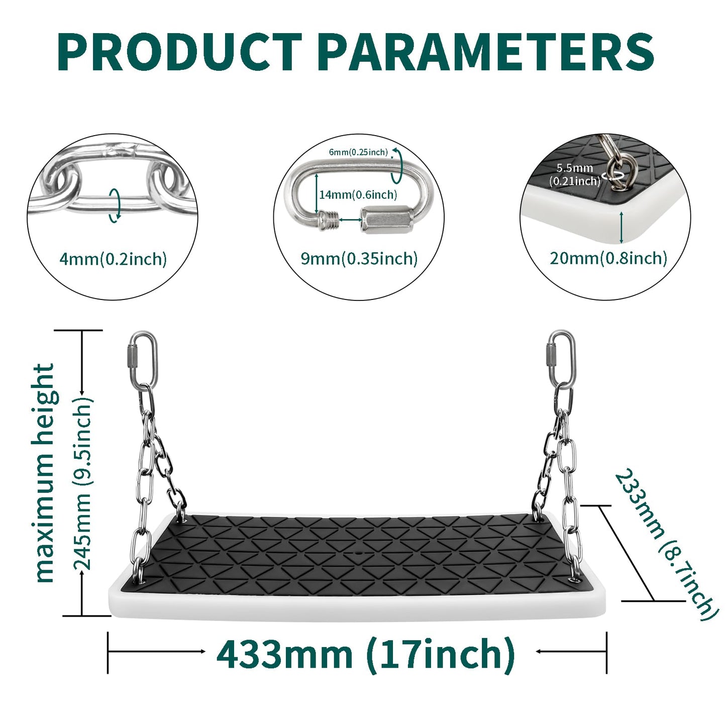 Dakzhou Heavy-Duty Swing Seat Accessories – Non-Slip for Backyard & Indoor/Outdoor Use