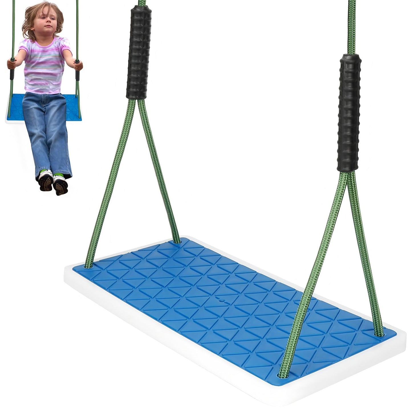 Dakzhou Heavy Duty Swing Seat Non-Slip with Tree Rope – Adjustable Outdoor Kids Swing