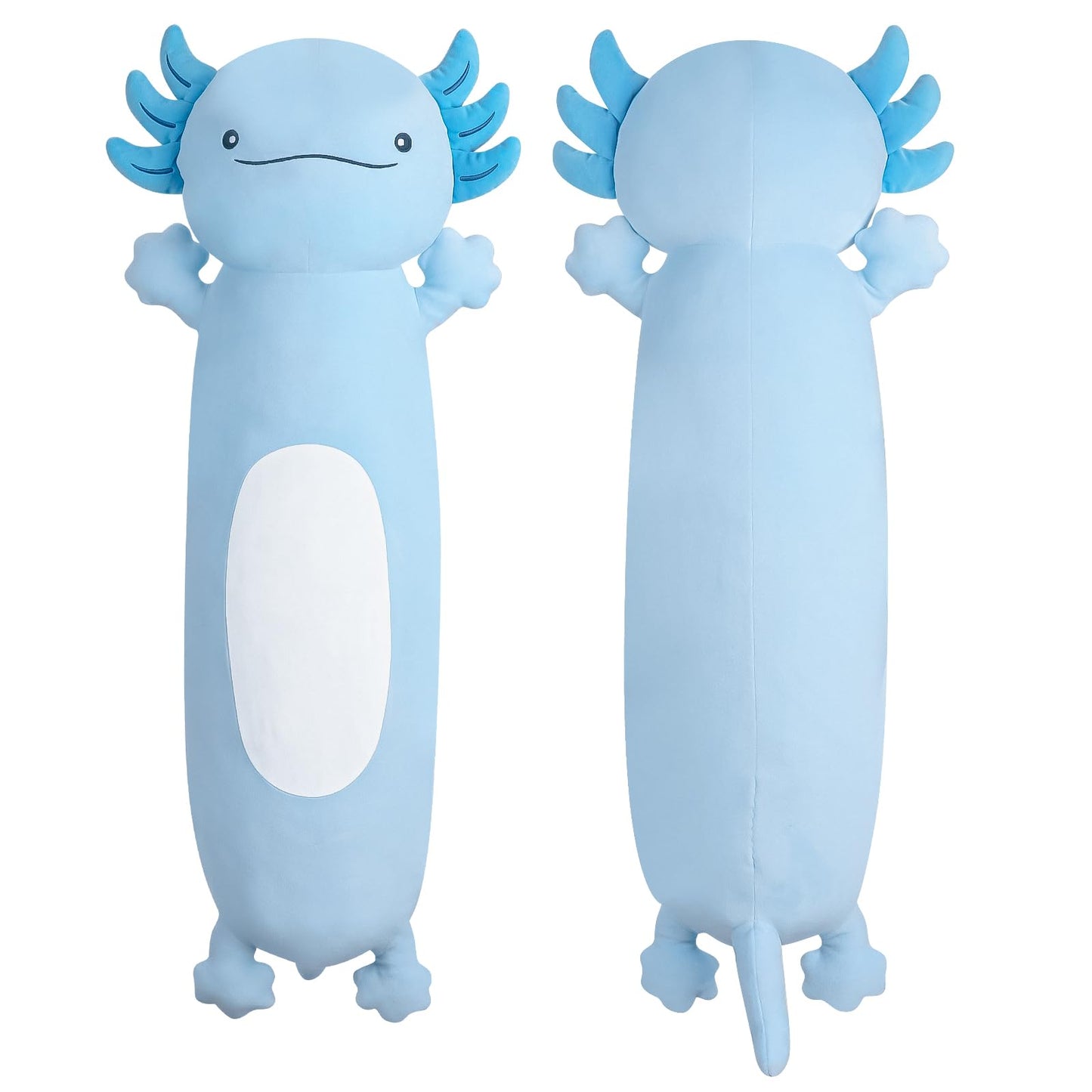 Dalmao 36-Inch Giant Blue Axolotl Plush Pillow – Soft, Squishy Toy and Body Pillow