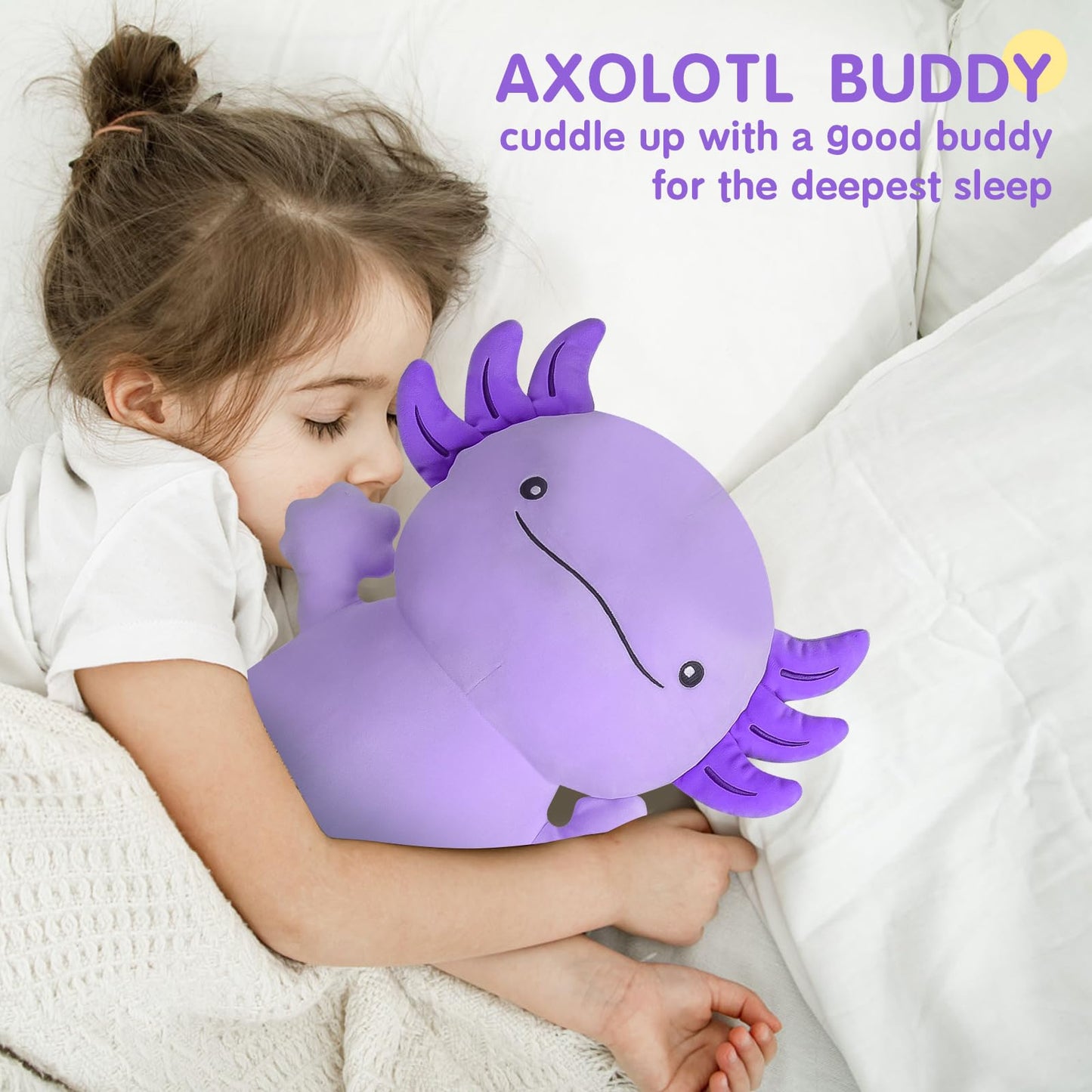 Dalmao 36-Inch Purple Axolotl Plush Pillow – Giant Soft Body Pillow