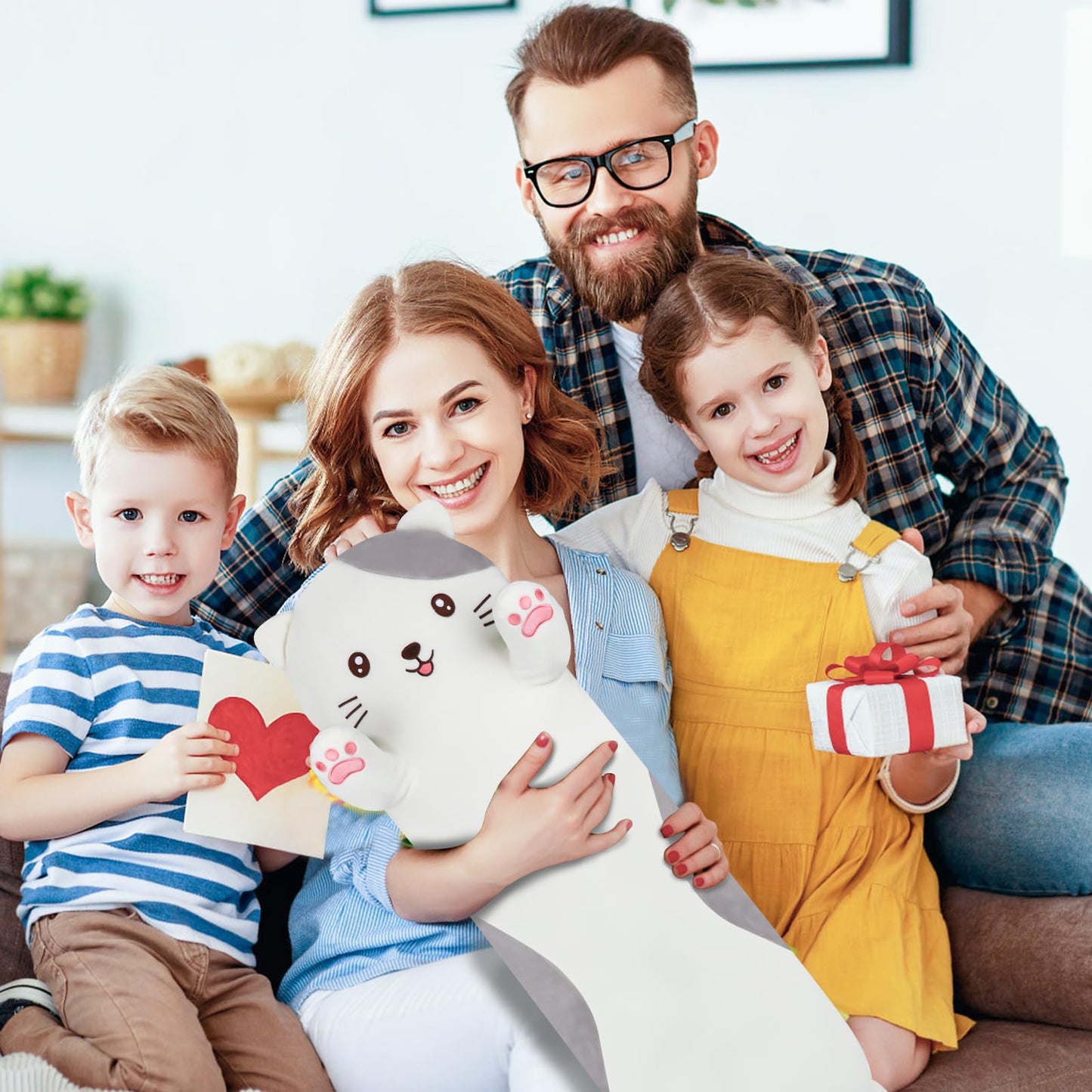 Dalmao 44-Inch Giant Cat Pillow – Jumbo Plush Cat Stuffed Animal for Kids & Adults | Soft Cuddle Toy