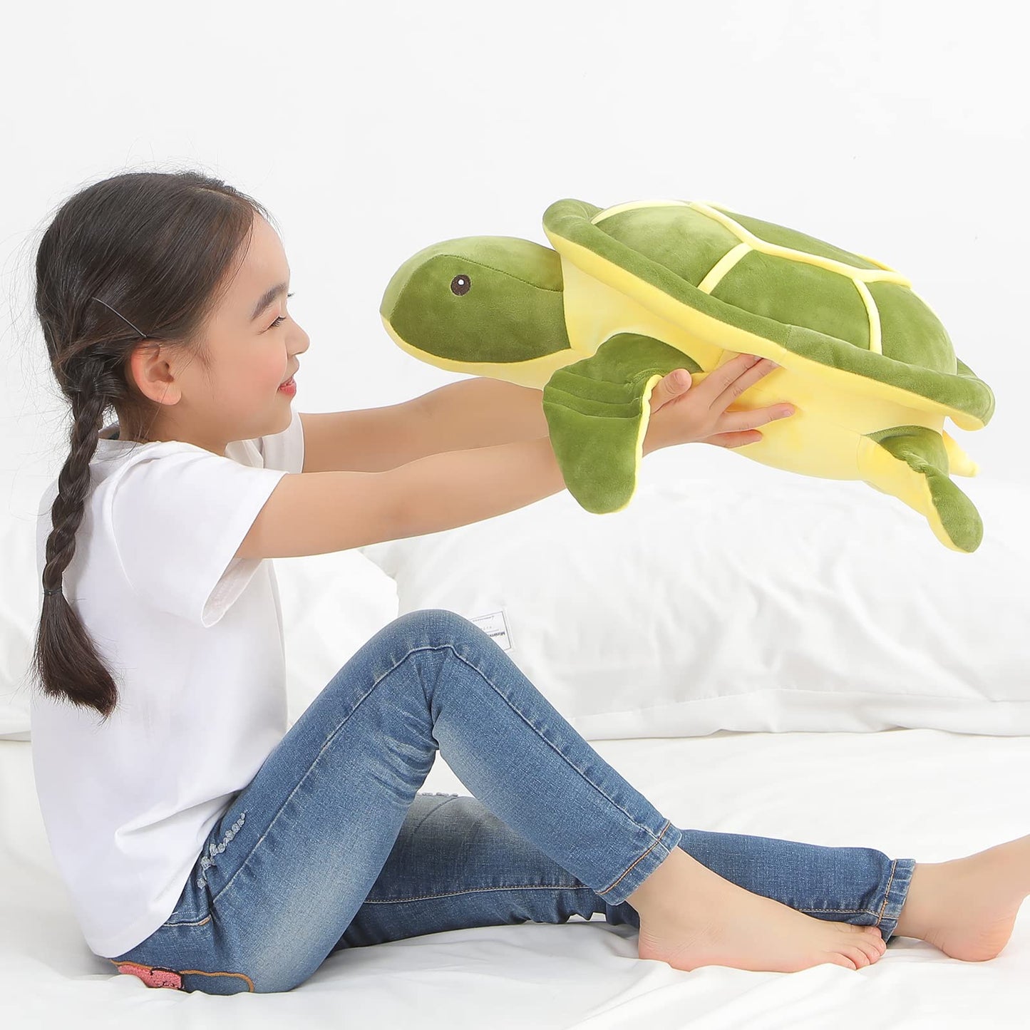 Dalmao 20-Inch Green Sea Turtle Plush — Soft Stuffed Toy & Body Pillow