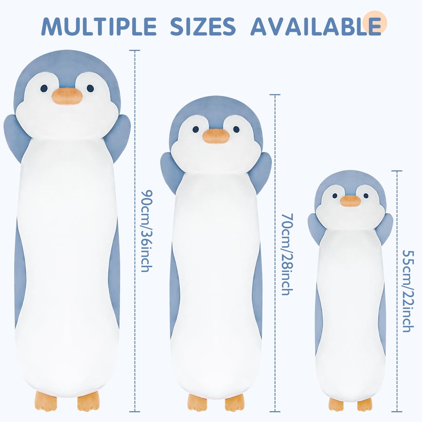 Dalmao 36-Inch Penguin Plush Pillow – Soft Jumbo Cuddle Toy for Kids & Adults
