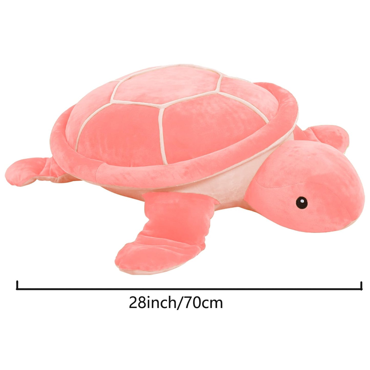 Dalmao 28-Inch Pink Sea Turtle Plush - Extra-Large Turtle Stuffed Toy for Hugs & Comfort
