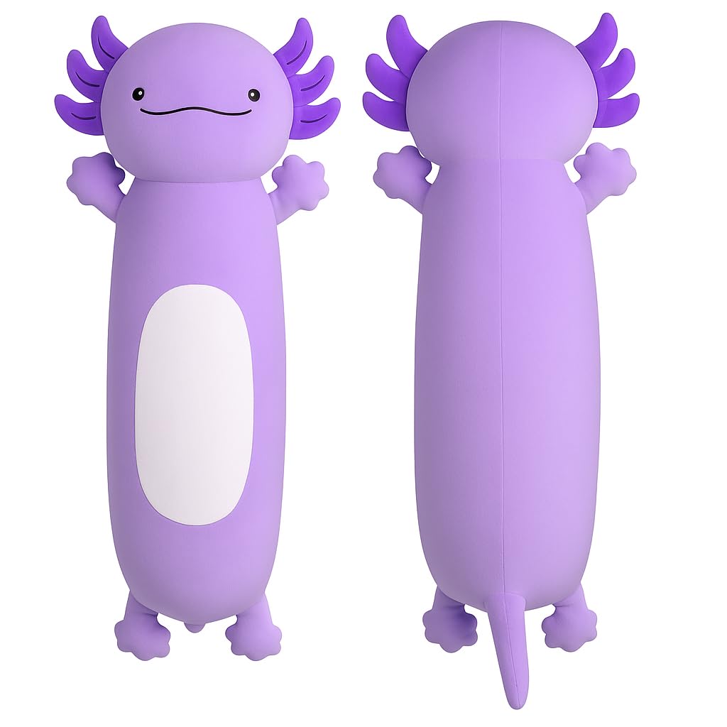 Dalmao 36-Inch Purple Axolotl Plush Pillow – Giant Soft Body Pillow