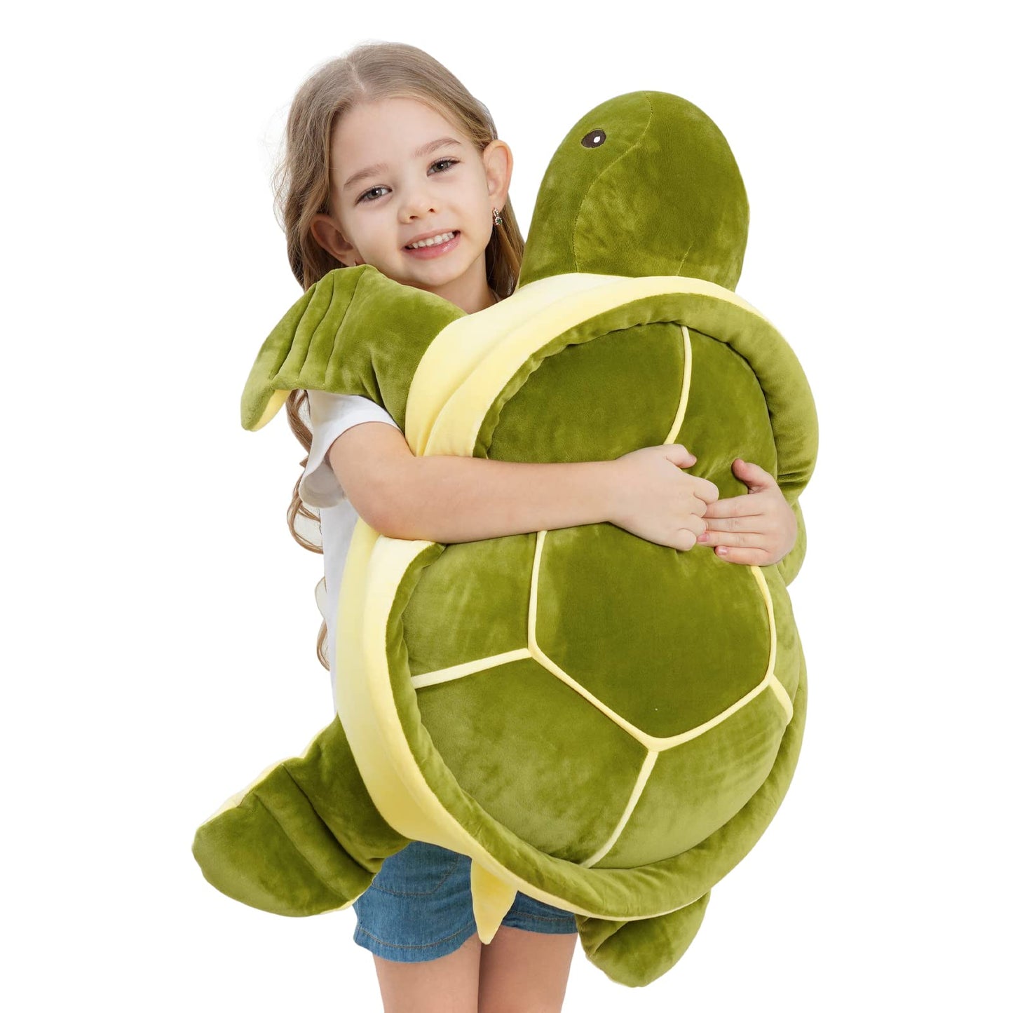 Dalmao 28-Inch Giant Sea Turtle Plush — Soft Ocean Green Turtle Body Pillow