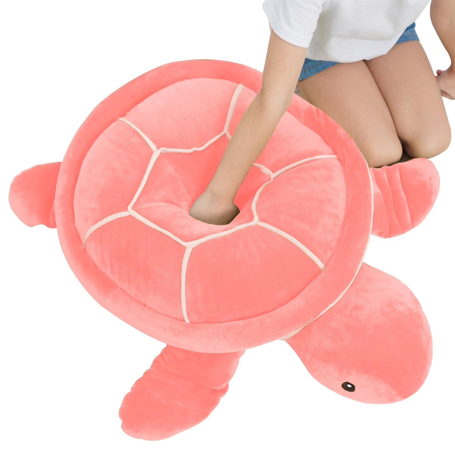 Dalmao 28-Inch Pink Sea Turtle Plush - Extra-Large Turtle Stuffed Toy for Hugs & Comfort