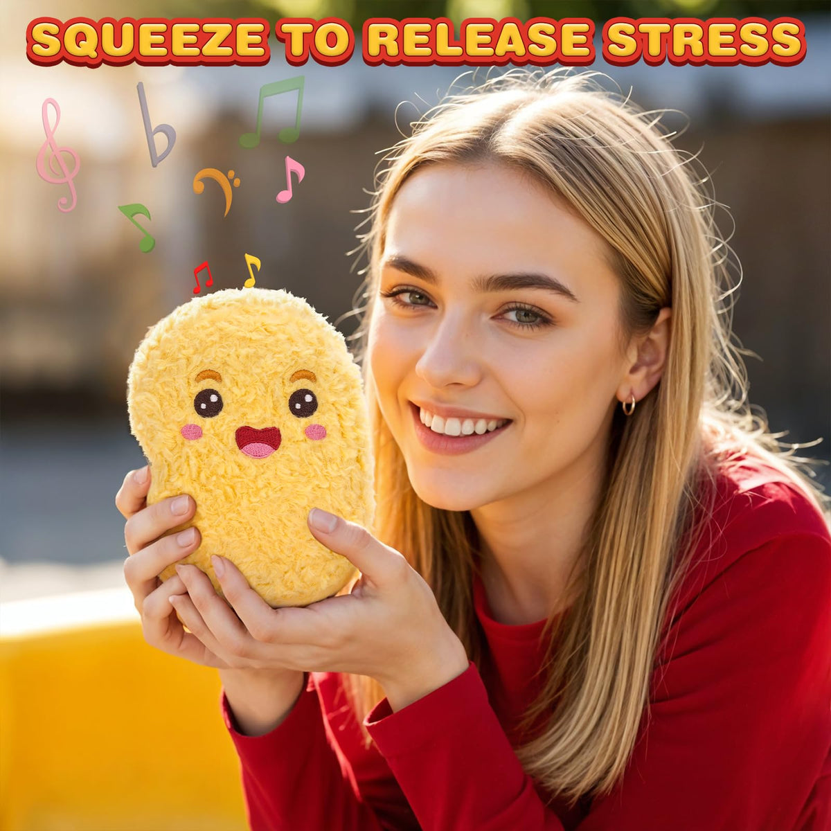 Dalycro Positive Nuggets Plush with Sound – Cute Chicken Plush Toy for Teens & Women