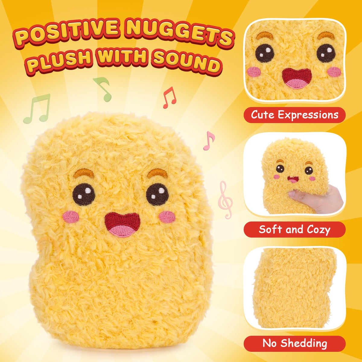 Dalycro Positive Nuggets Plush with Sound – Cute Chicken Plush Toy for Teens & Women