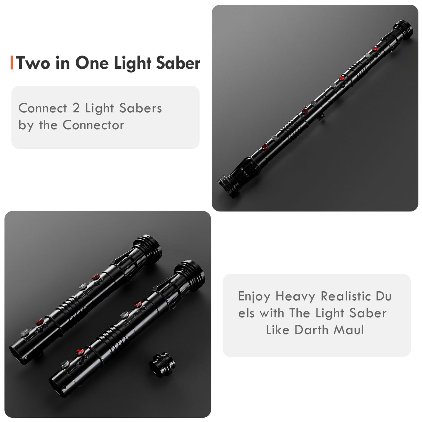 DAMIENSABER Upgrade RGB3.0 Double-Bladed Light Saber – Smooth Swing, Motion Control, 16 Sound Fonts, 82cm Hilt