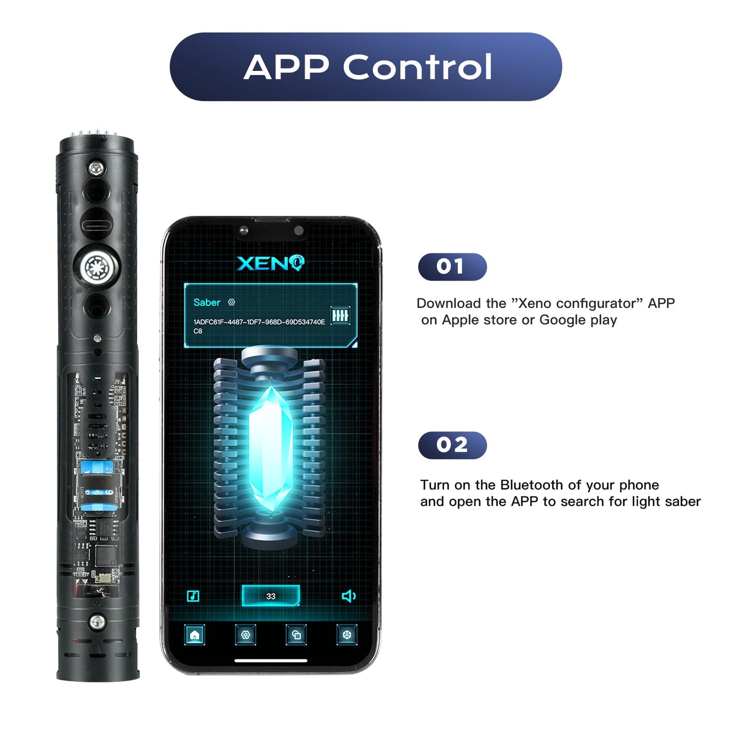 DAMIENSABER Xenopixel 3.0 Inner Core Kit – 34 Sounds, 12 Blade Modes, Infinite Color, DIY Light Saber