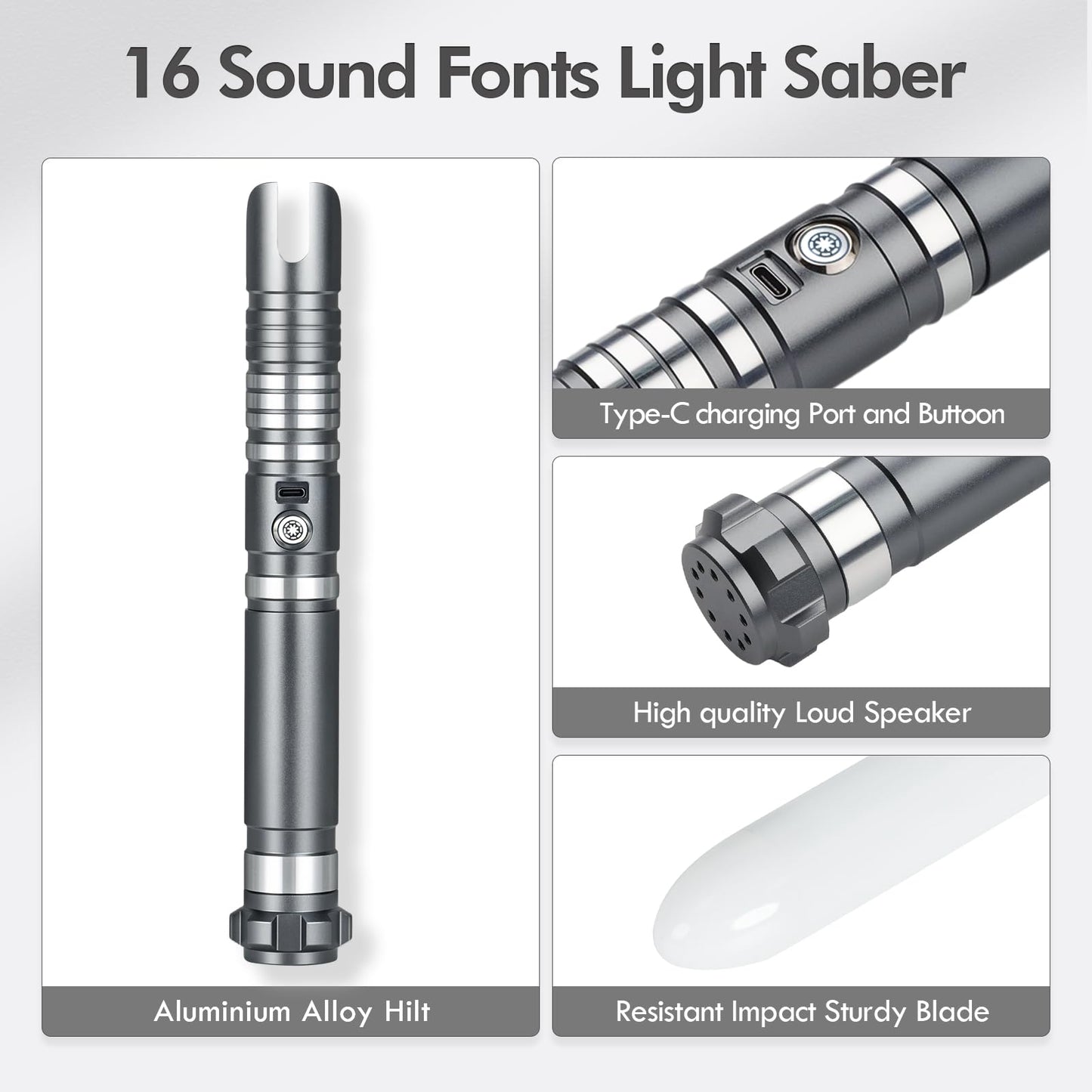 DAMIENSABER Upgrade RGB3.0 Smooth Swing Light Saber – Motion Control, 16 Sound Fonts, Infinite Color, Rechargeable