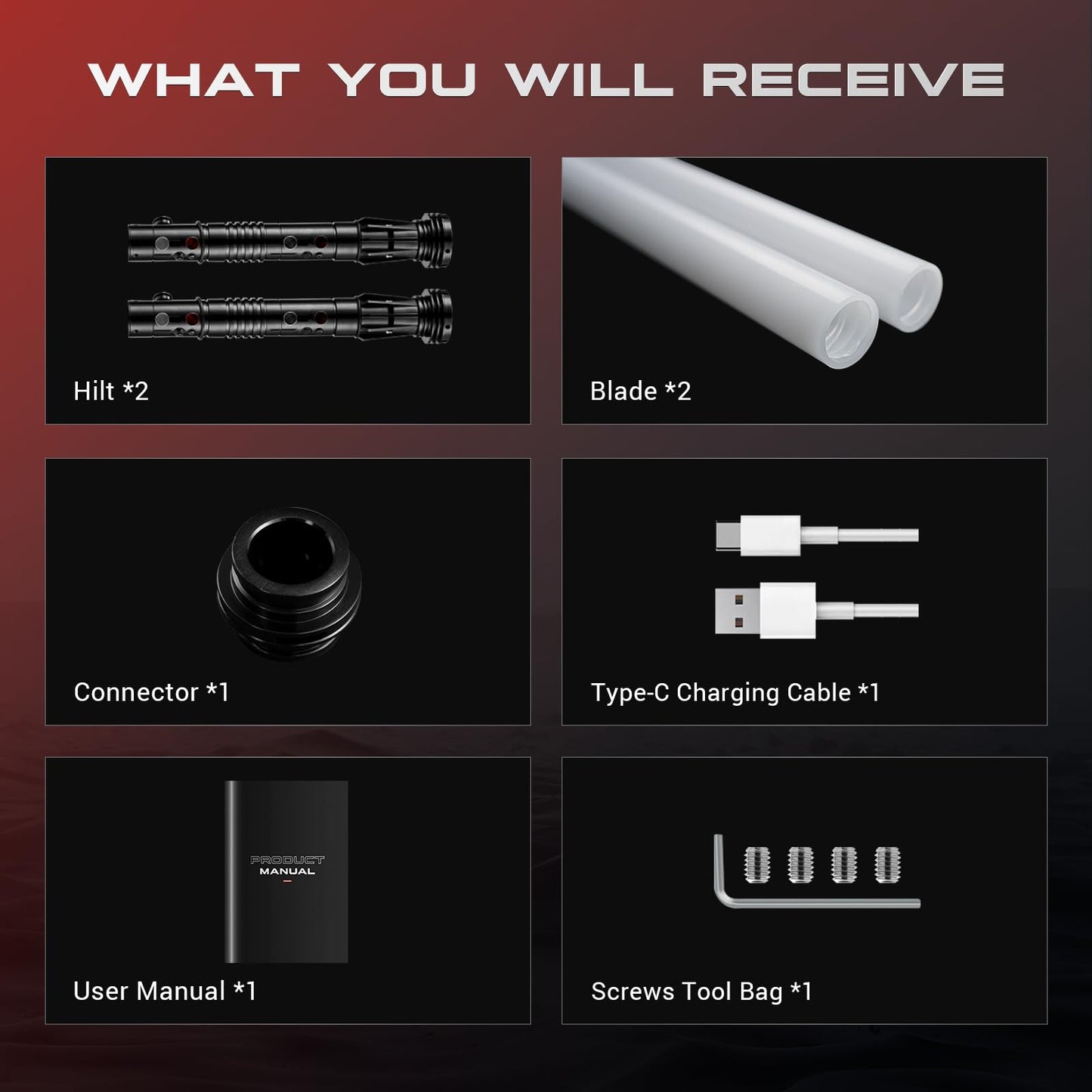 DAMIENSABER Upgrade RGB3.0 Double-Bladed Light Saber – Smooth Swing, Motion Control, 16 Sound Fonts, 82cm Hilt