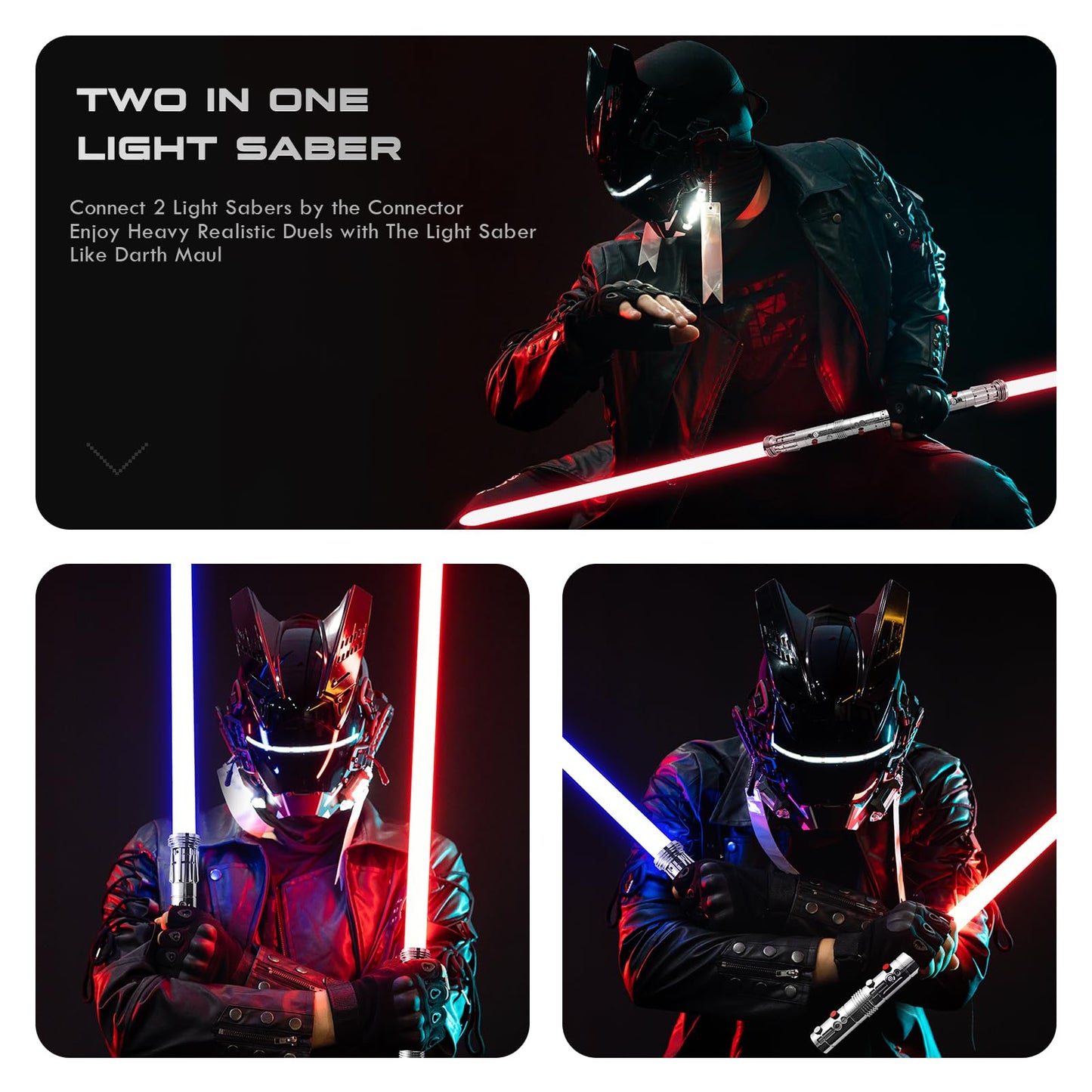 DAMIENSABER RGB30 Double-Blade Light Saber – Motion Control & 16 Sounds