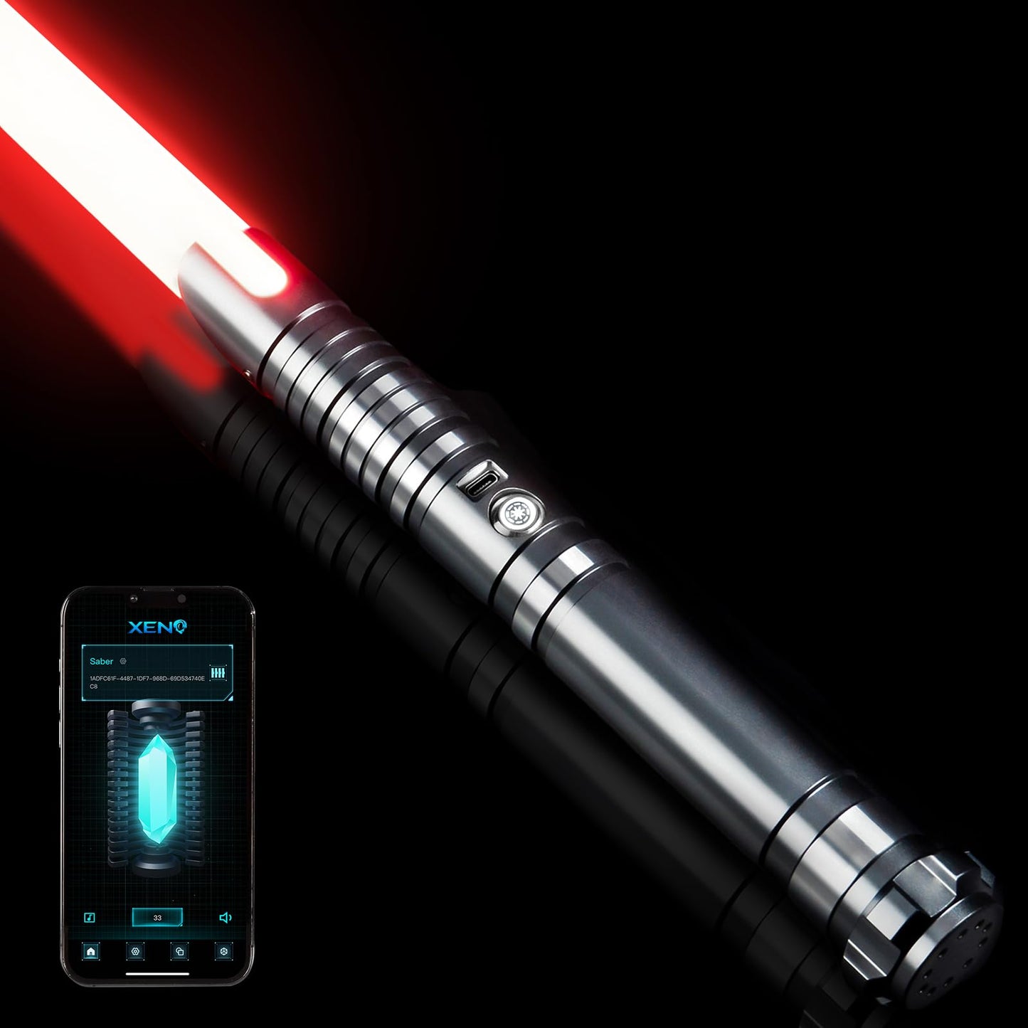 DAMIENSABER Xenopixel 3.0 Motion Control Light Saber – 34 Sounds, Infinite Color, Metal Hilt