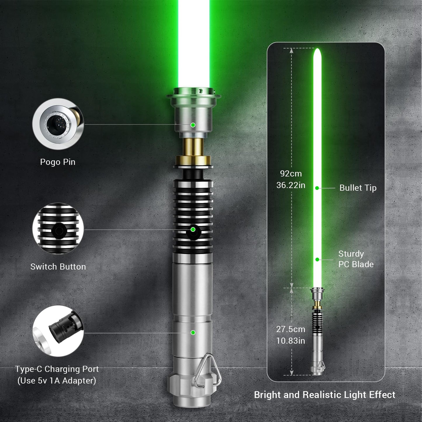 DAMIENSABER Xenopixel V3 Motion Control Light Saber – 34 Sound Fonts, Infinite Color, Rechargeable