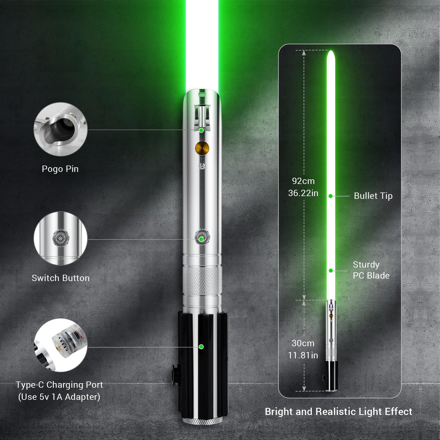 DAMIENSABER Xenopixel V3 Motion Control Light Saber – 34 Sound Fonts, Infinite Color, Rechargeable Hilt