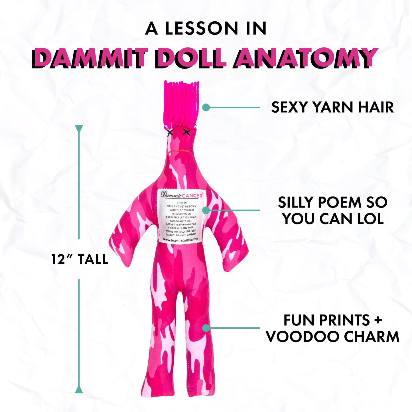 Dammit Doll - Limited Edition Cancer Doll for Stress Relief & Gag Gifts | Dammit Doll