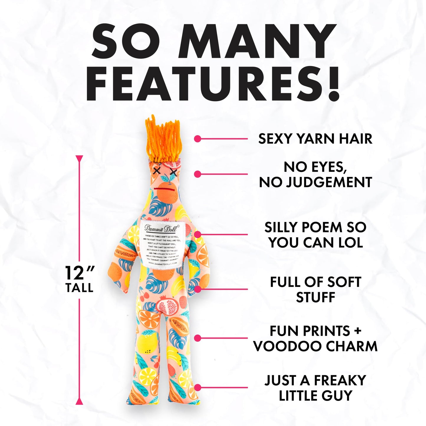 Dammit Doll 2-Pack - Random Color Stress Relief Gag Gift for Adults