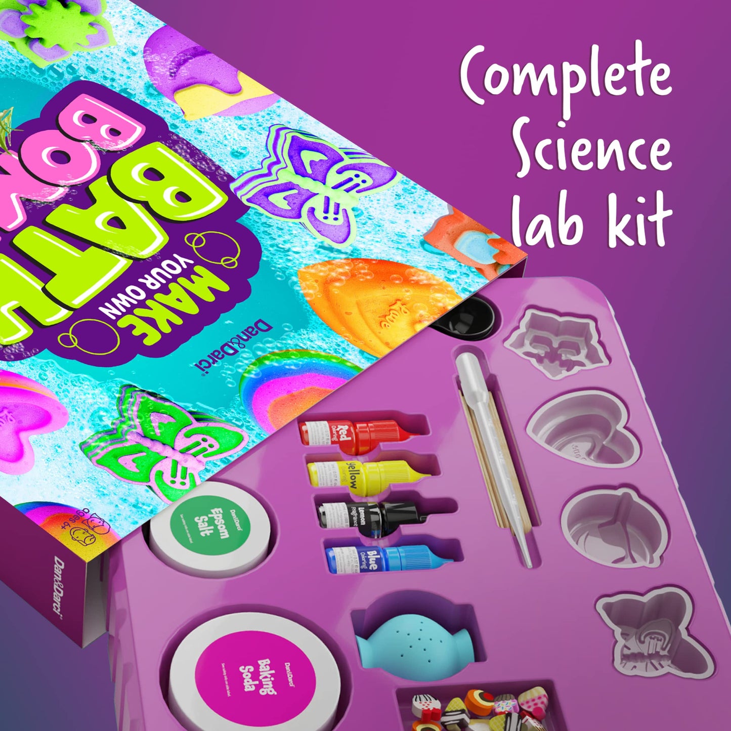 Dan&Darci Bath Bomb Making Kit for Kids – 10 Fizzy Bombs, STEM Craft Gift for Ages 6–12