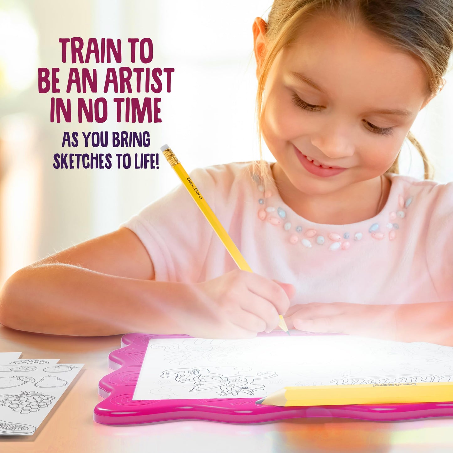 Dan&Darci Light Up Tracing Pad for Kids – Arts & Crafts Tablet, 6+ Gift