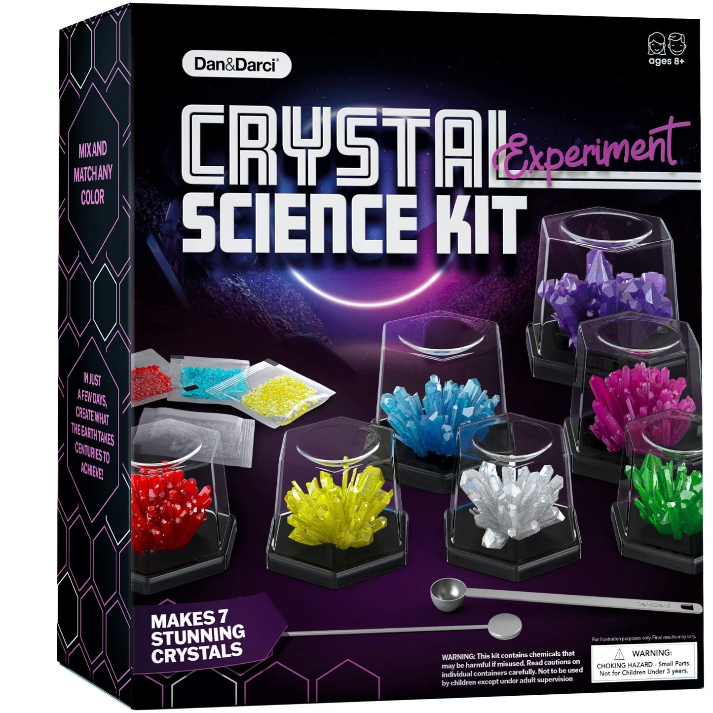 Dan&Darci Crystal Growing Kit for Kids | STEM Science Experiments for Ages 8-14