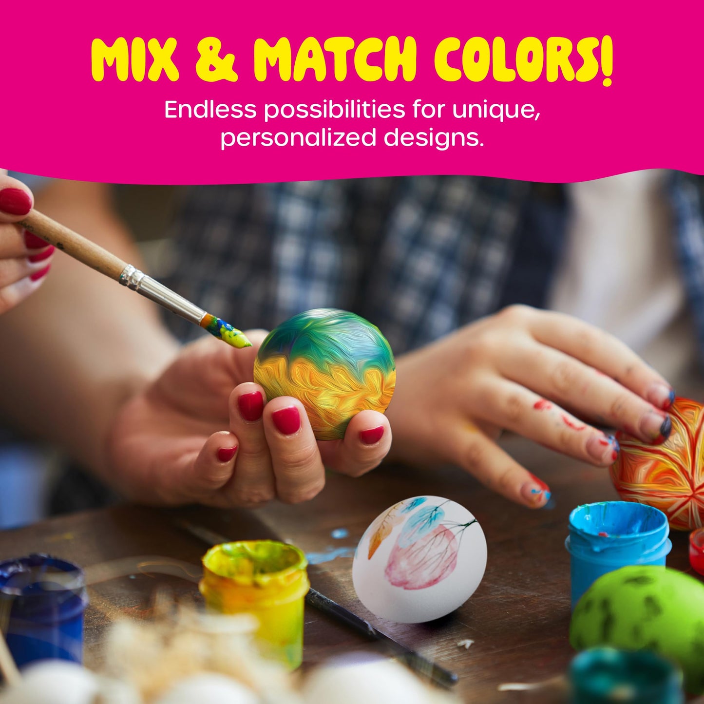 Dan&Darci Easter Egg Squishy Painting Kit — 6 Slow Rising Eggs for Kids 6–10