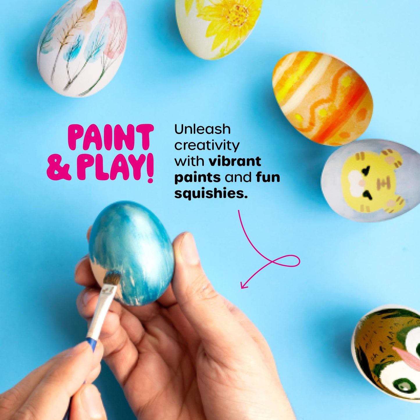 Dan&Darci Easter Egg Squishy Painting Kit — 6 Slow Rising Eggs for Kids 6–10