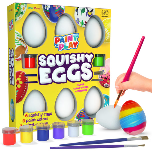 Dan&Darci Easter Egg Squishy Painting Kit — 6 Slow Rising Eggs for Kids 6–10
