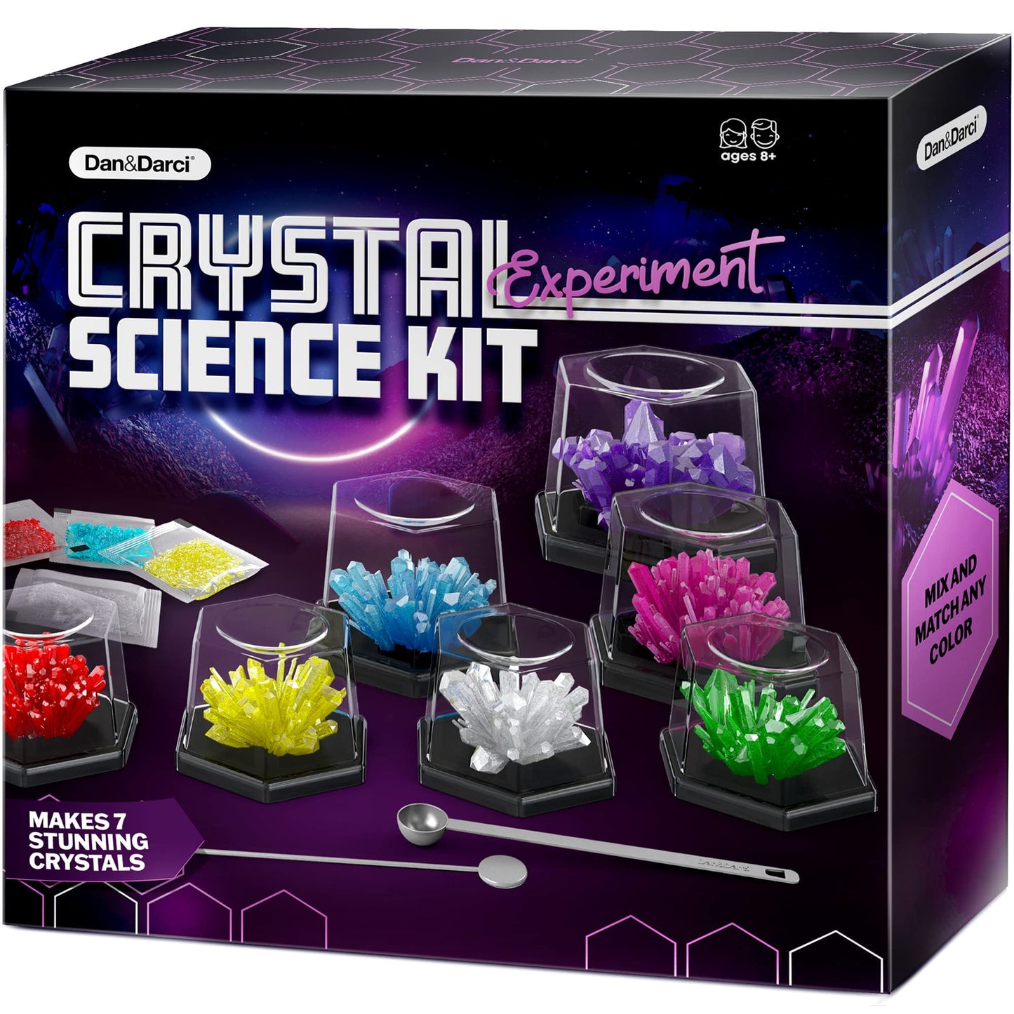 Dan&Darci Crystal Growing Kit for Kids | STEM Science Experiments for Ages 8-14