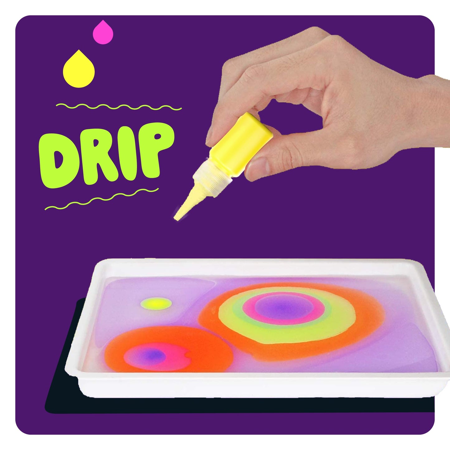 Dan&Darci Glow in The Dark Marble Paint Kit for Kids – Water Marbling Art Set for Ages 6–12