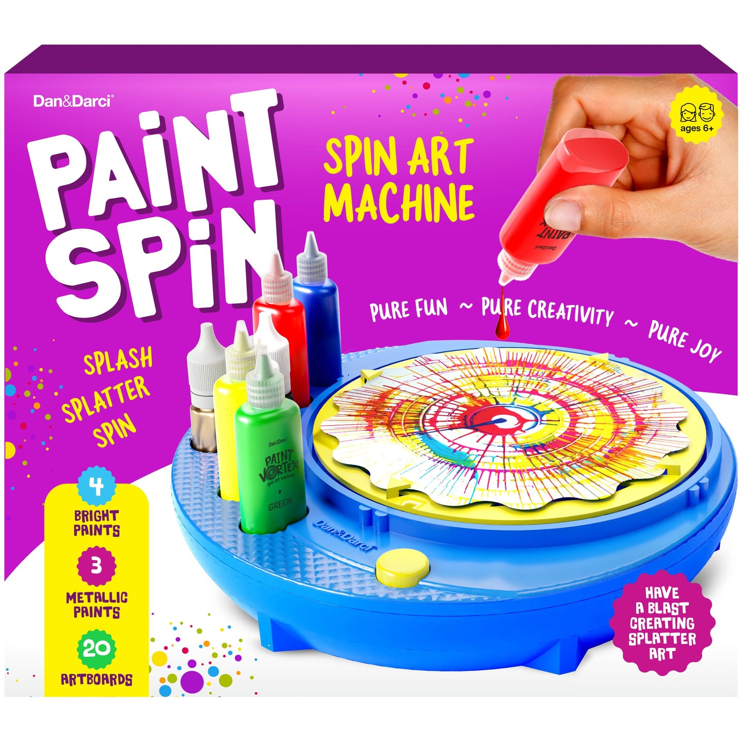 Dan&Darci Paint Spin Art Machine Kit for Kids — Creative Spin Art Set (Ages 6-12)