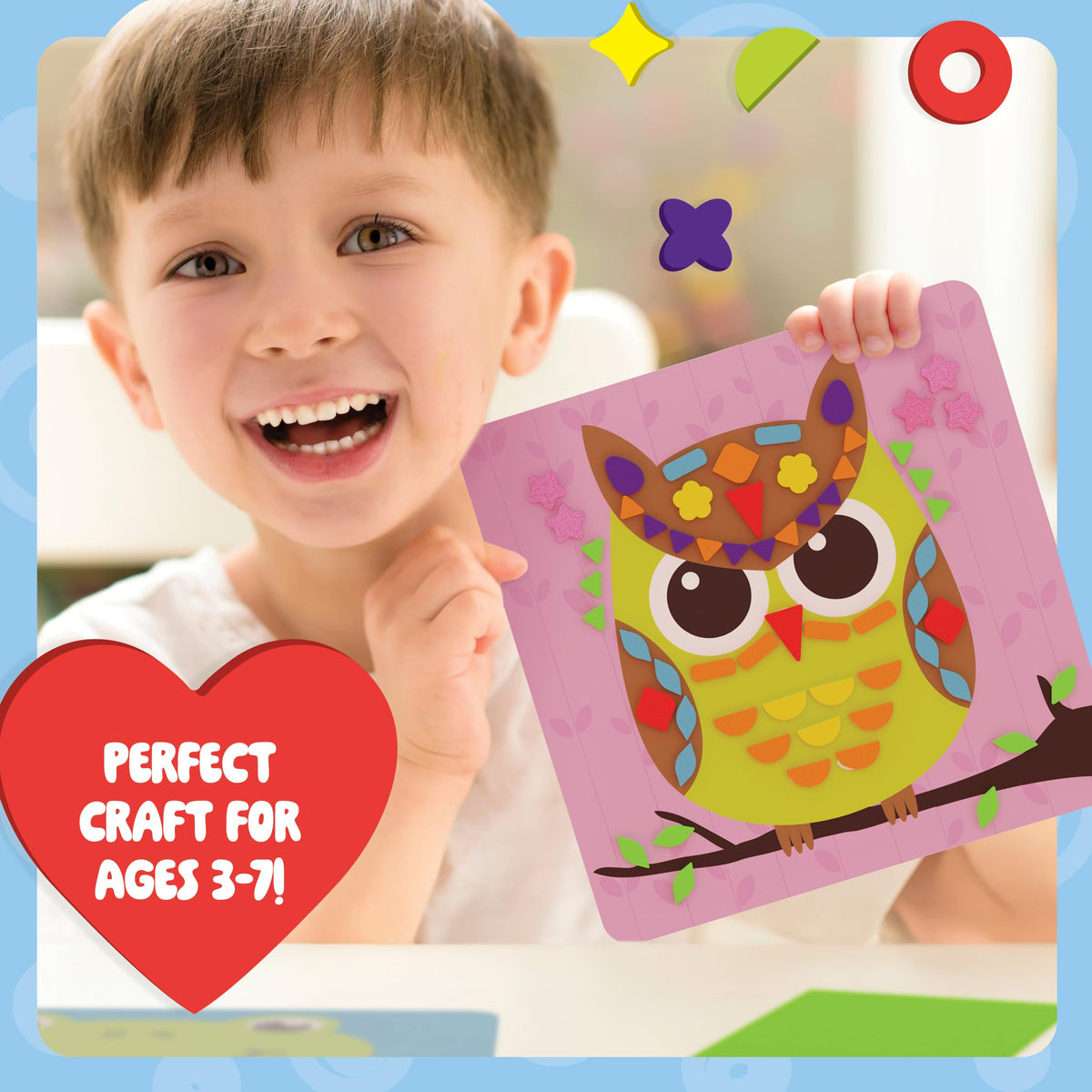 Dan&Darci Foam Sticker Art Craft for Kids – Mess-Free Easter & Birthday Gift | Ages 3-5