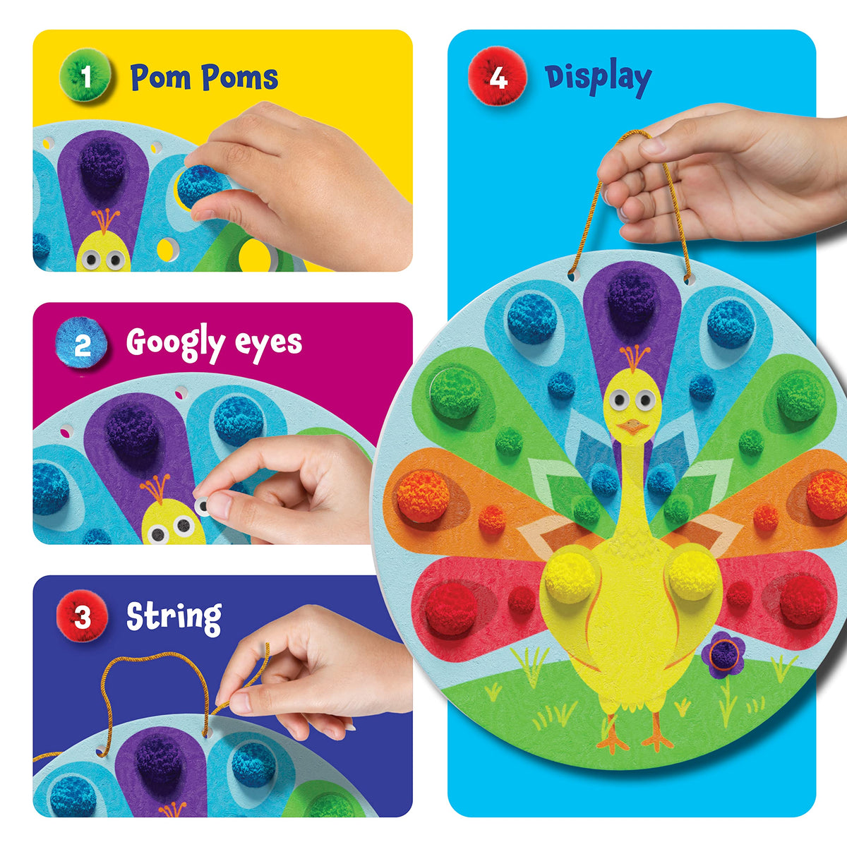 Dan & Darci Pom Pom Arts & Crafts Kit for Toddlers – Fine Motor & Sensory Play (Ages 3–6)