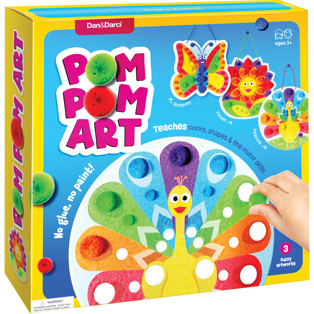 Dan & Darci Pom Pom Arts & Crafts Kit for Toddlers – Fine Motor & Sensory Play (Ages 3–6)